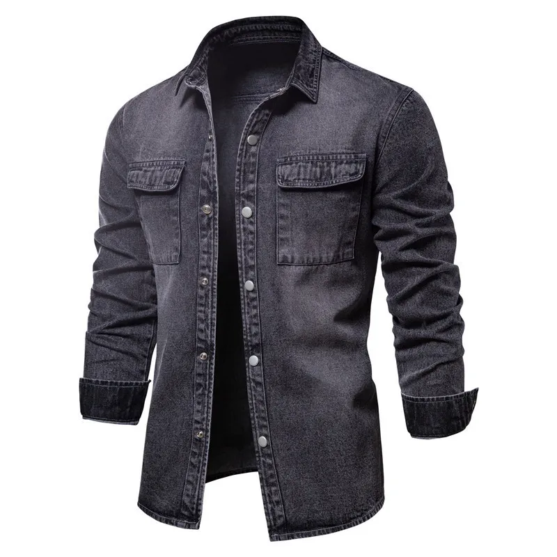 Frühling und Herbst Herren Jeansjacke Trendmode Jacke lässig Großhandel Jeansjacke aus gewaschener Baumwolle 220816