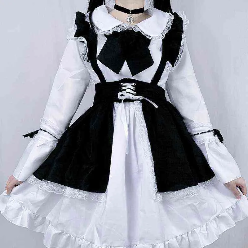 Anime-Kostüme Frauen Maid Outfit Anime Lolita Kleid Cute Men Cafe Come Cosplay L220802250C