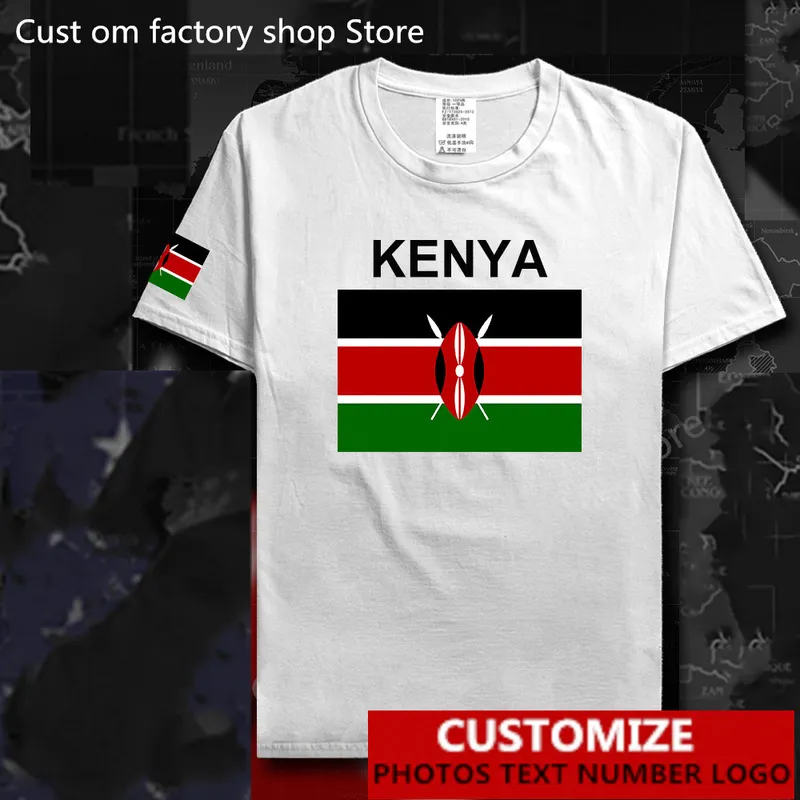 T-shirt da uomo keniota della Repubblica del Kenya Maglia personalizzata gratuita Nome fai da te Numero 100 T-shirt da uomo in cotone da donna allentata 220616