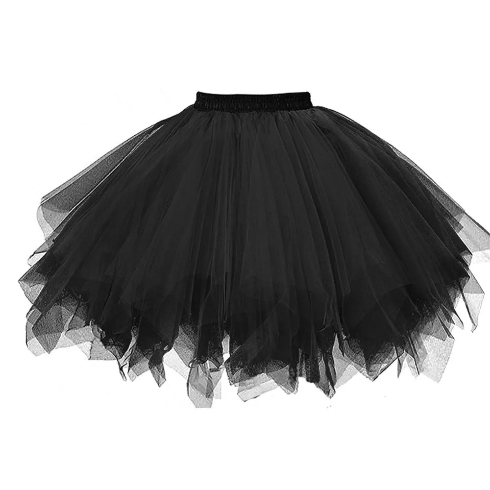 Tül Düğün Aksesuarları Petticoat Kısa Kayma Elbise Kırmızı ve Beyaz Tutu Kabarık Etek Rockabilly Crinoline Girl4151886