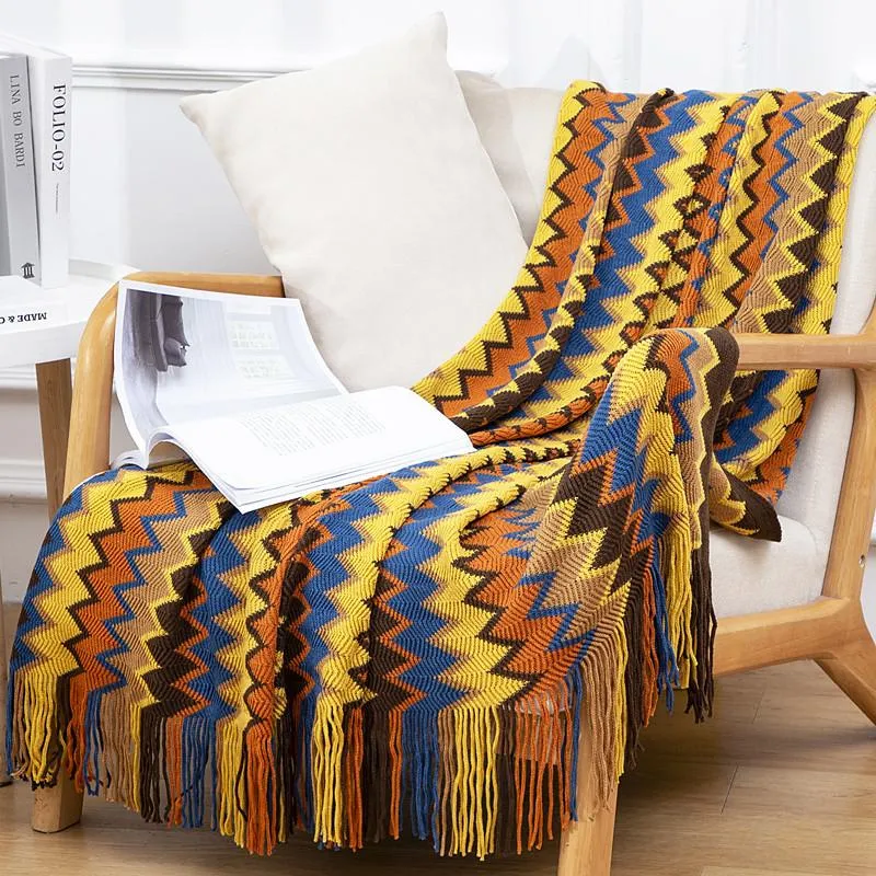 Одеяла в богемном стиле, диванное одеяло для кровати и завтрака, прикроватное полотенце, офисное ворсовое одеяло с кондиционеромBlankets286J