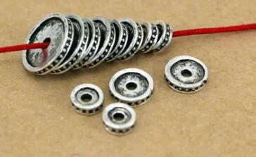 Tibetan Silber Antique Lose Perlen -Abstandshalter Perlen für DIY -Schmuck Herstellung Armbandlegierung Accessoires RFG4TG