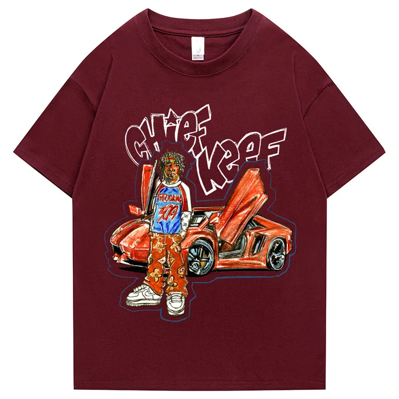 Chief Keef Harajuku Мужская футболка в стиле хип-хоп с алфавитом, хлопковая летняя мужская футболка с короткими рукавами 220408