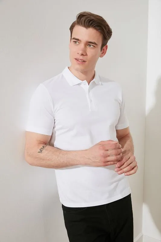 Trendyol homme Colar Jacquard col Polo T-Shirt TMNSS20PO0009 vêtements pour hommes mode été printemps mâle haut T-shirt 220601