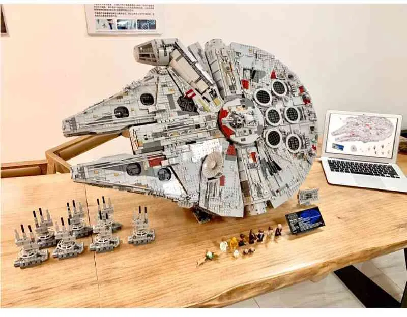 New Arrived 75192 Millennium Falcon Star Plan Wars Movie Model Building Blocks DIY Bricks Toys for Kids Gift AA2203176746403