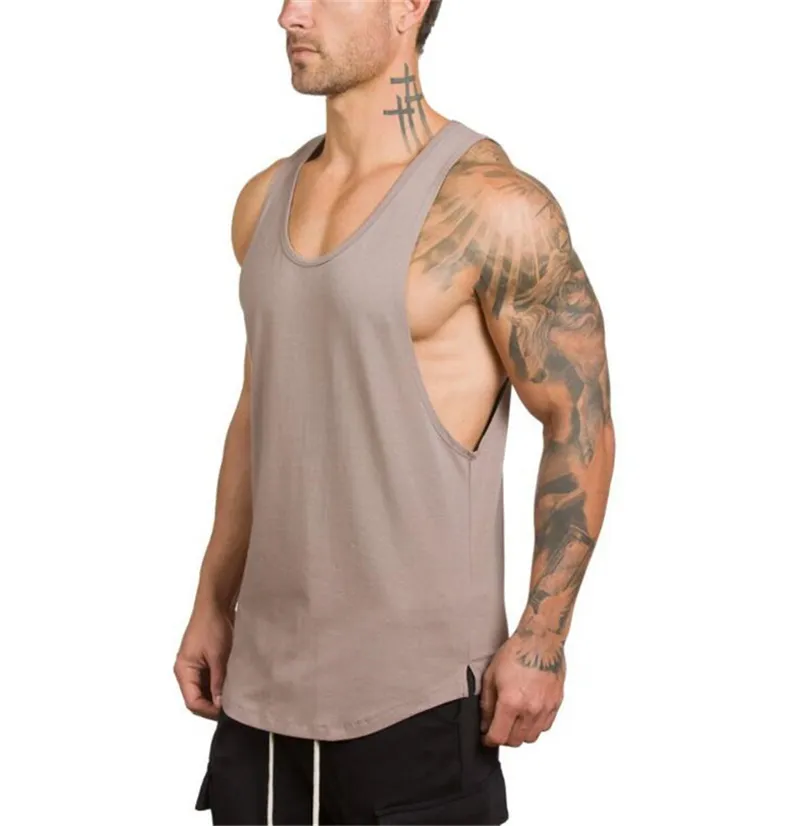 Brand gym clothing workout singlet canotte bodybuilding stringer tank top men fitness T shirt muscle Brand sleeveless vest 220621