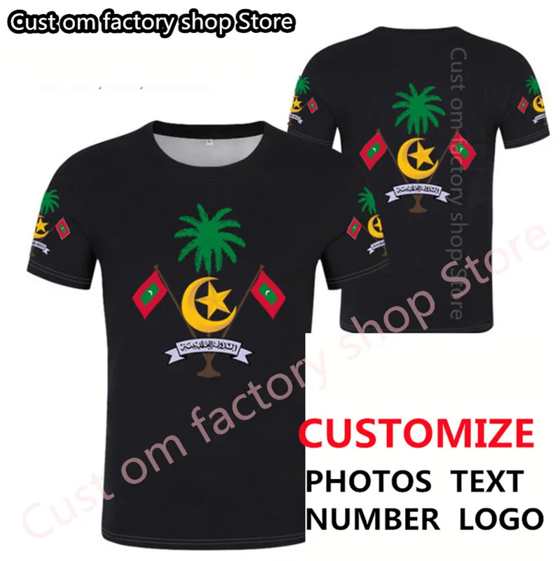 Maldivler T Shirt Ücretsiz DIY Özel Adı Numarası MDV T Shirt Nation Flag MV Dhivehi Ülke Baskı P O Metin Solunum Giysileri 220620