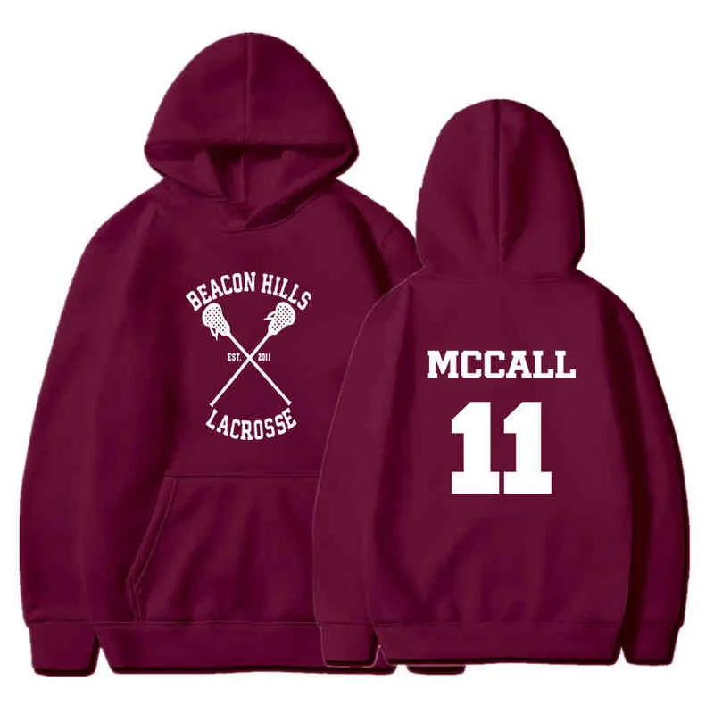 Teen Wolf Hoodie Men Mccall 11 Lacrosse Stilinski 24 Lahey 14 Print Pullover Mens Hoodies Red Hood Sweatshirts Women Anime Hoodi