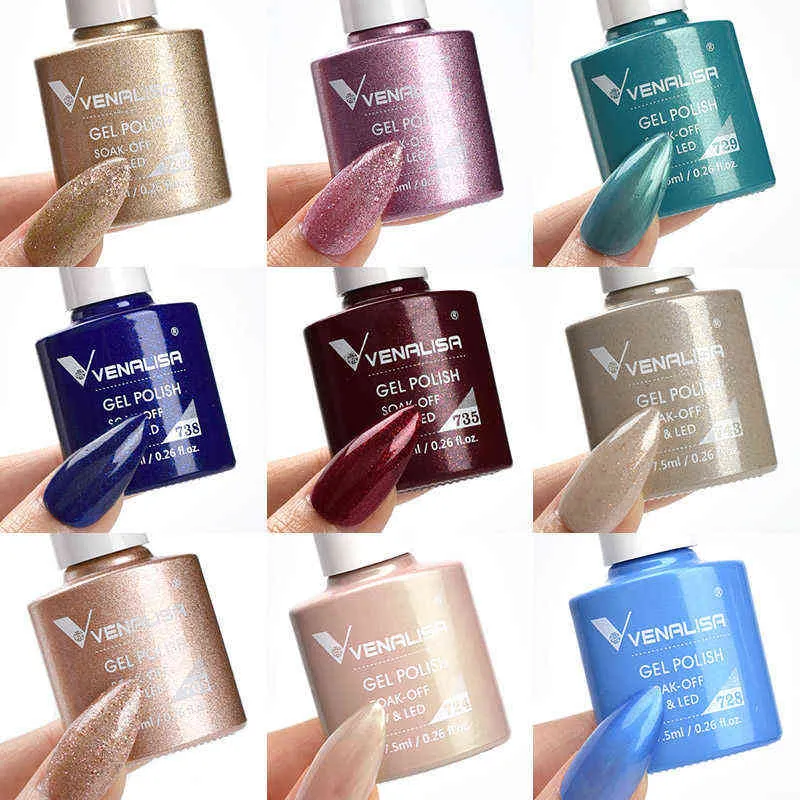 Nail Gel Toy New Arrival 7 5ml Polish Beautiful Color Manicure Glitter Varnish Soak Off Uv Led Lacquer 0328
