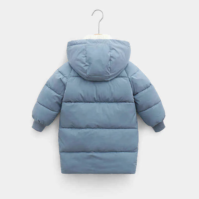 2-12Y Russian Kids Children Down Outerwear Winter Clothes Teenager Boys Girls Cotton Lined Parka Jackets Thicker Warm Long Jackets J220718