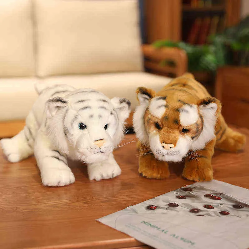 CM Mooie tijger knuffels hoogwaardige wilde dieren plushie poppen simulatie gevuld zacht speelgoed voor kinderen baby geschenken J220704