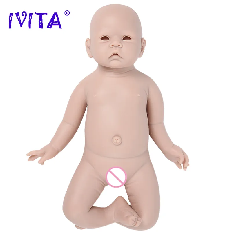IVITA Silicone Reborn Baby Doll Eyes Choices Lifelike born Unpainted Unfinished Soft Dolls DIY Blank Toys Kit 220505