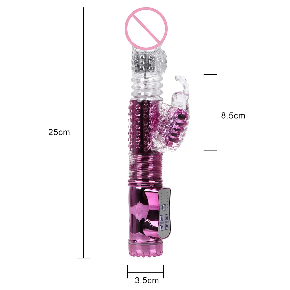 OLO TELESKOPIC ROTATING BEAD Rabbit Vibrator Seksowne zabawki USB ładowalne dildo dildo podwójne wibracje dildo