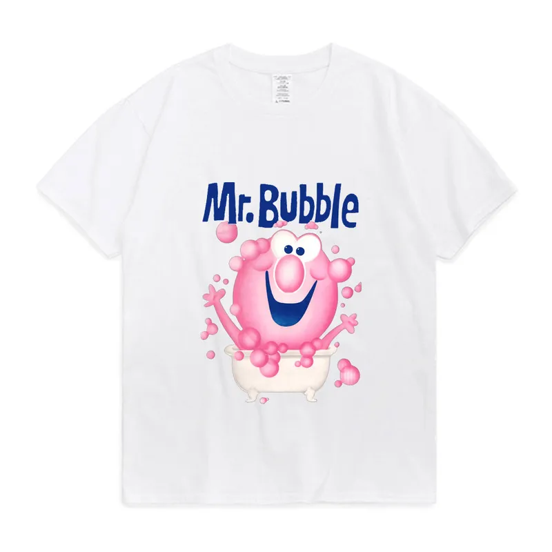 Mr. Bubble-Makes Bath Time Fun Active T Shirt Men Men Cute Wzór drukowany T-shirt Summer Botton Trend Trens All-Match TES 220708