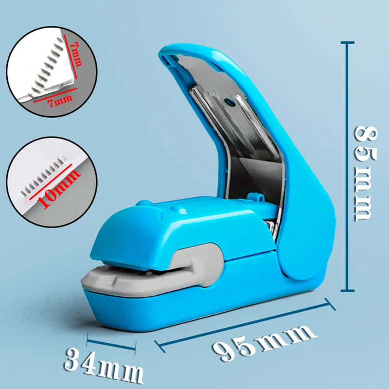 Staple Free Stapler Time Saving Enkla Needle Handhled Mini Portable Creative Safe Student Stationery 220510