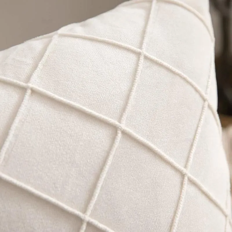 Tampa de almofada de veludo xadrez 30x50 45x45cm Capas de travesseiros decorativos para sofá Casas de almofada de luxo de decoração da sala de estar 0624