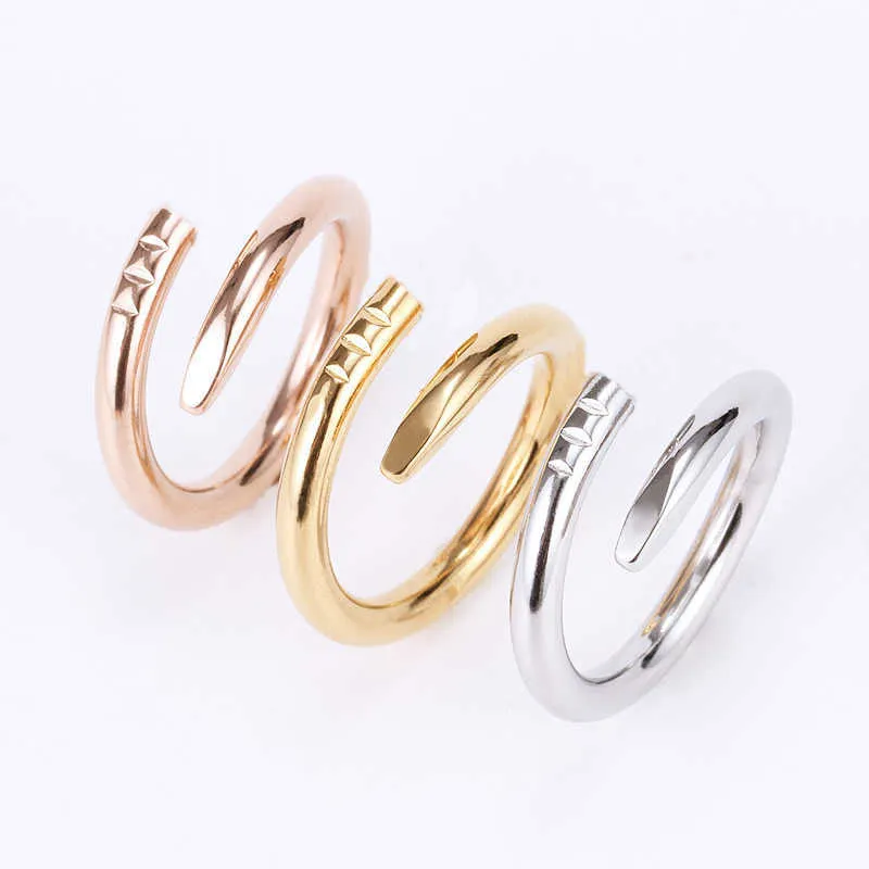 Love Ring Titanium Steel Single Nail Ring European and American Fashion Street Hip-hop Casual Couple Agdern Engagement Holiday G332U