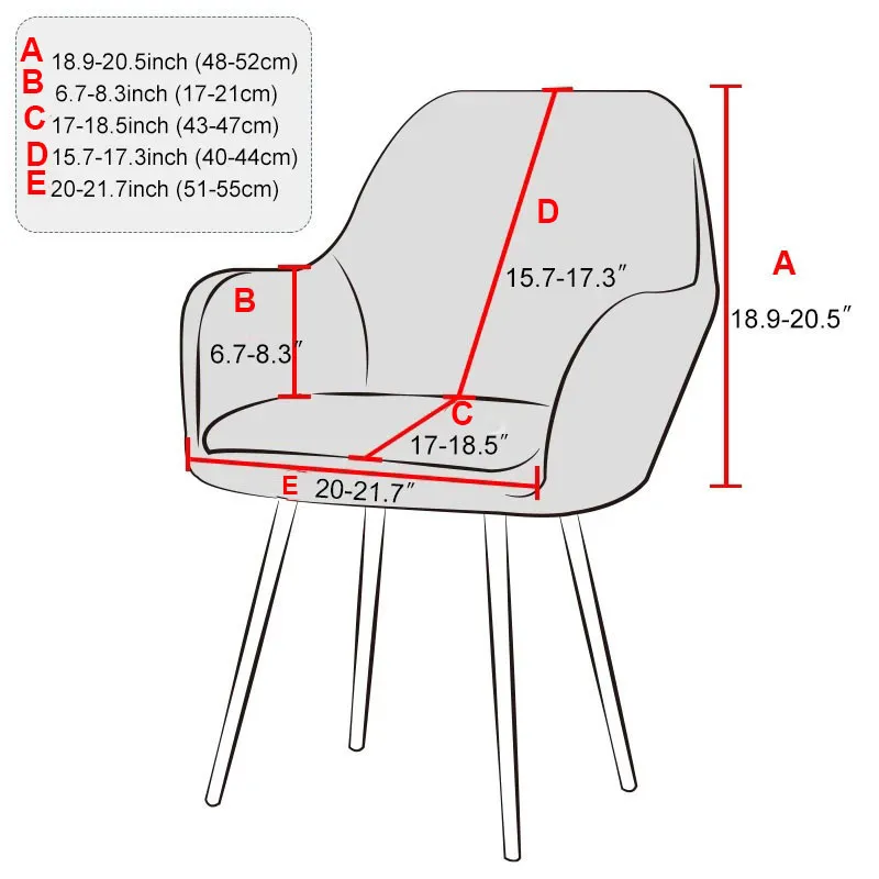 1/Wysokie podłokietnik krzesło jadalne okładka Elastyczne krzesła biurowe pokrywka Zakrzywiona okładka z tyłu makijaż siedziska solidny kolor 220513