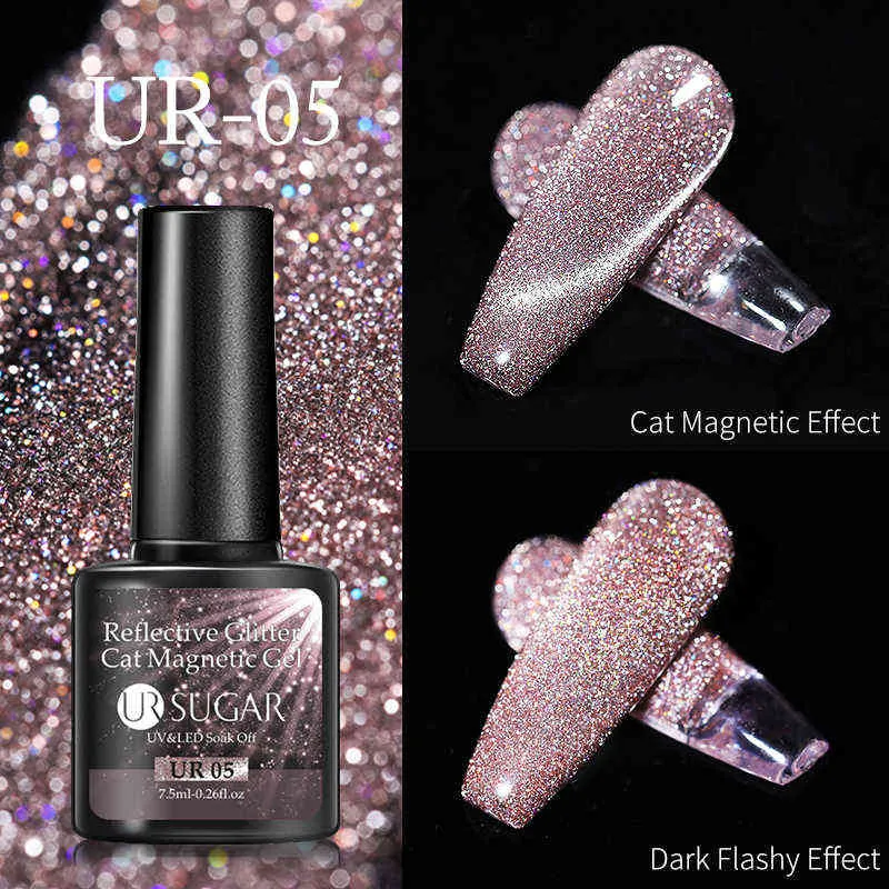 Gel unghie NXY 7 5ml Disco riflettente Cat Magnetic Polish Auroras Iridescente Glitter Paillettes Soak Off Uv s Art Varnish 0328