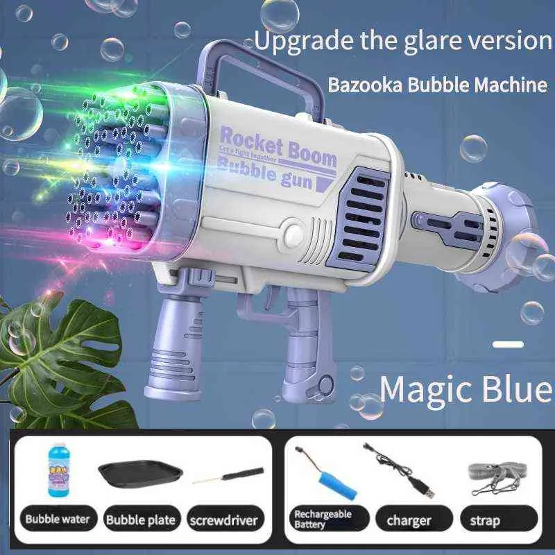 64hole Colorful Light Bazooka Bubble Machine Electric Bubble Machine Children039s Toys Birthday Present Toy for Kids Bubblebottle6187627