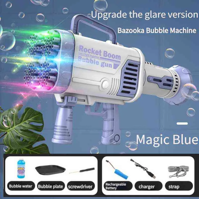 Macchina bolle elettrica bazooka a luce colorata a 64 fori macchina bolle elettrica bambini039s giocattoli regalo di compleanno giocattolo bambini bubblebottle9221031