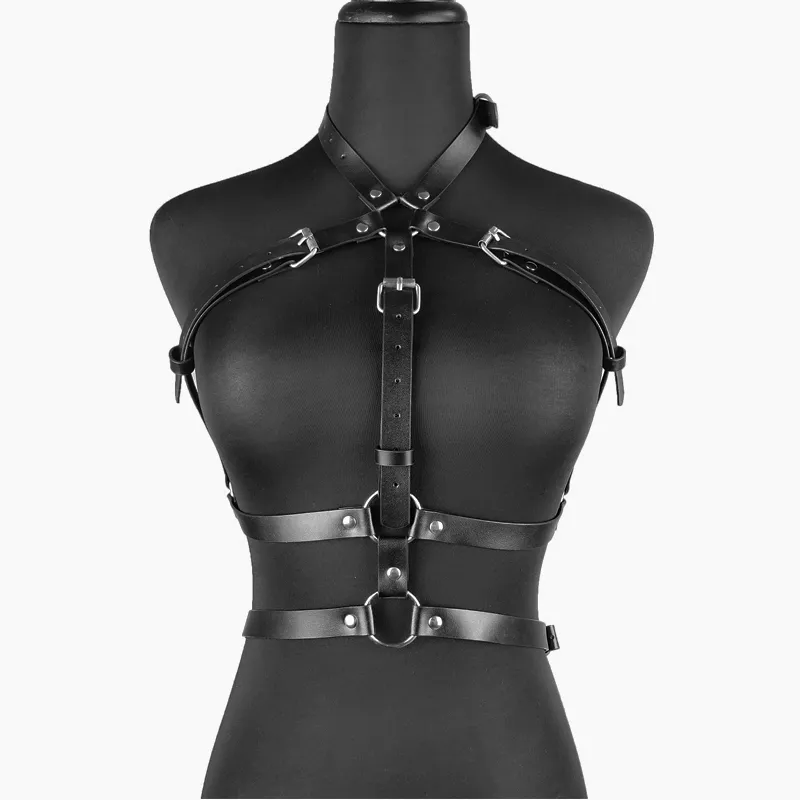 sexyy 2 pezzi imbracatura donna set completo corpo bondage bdsm petto calze gotico reggicalze reggicalze regolabili cintura