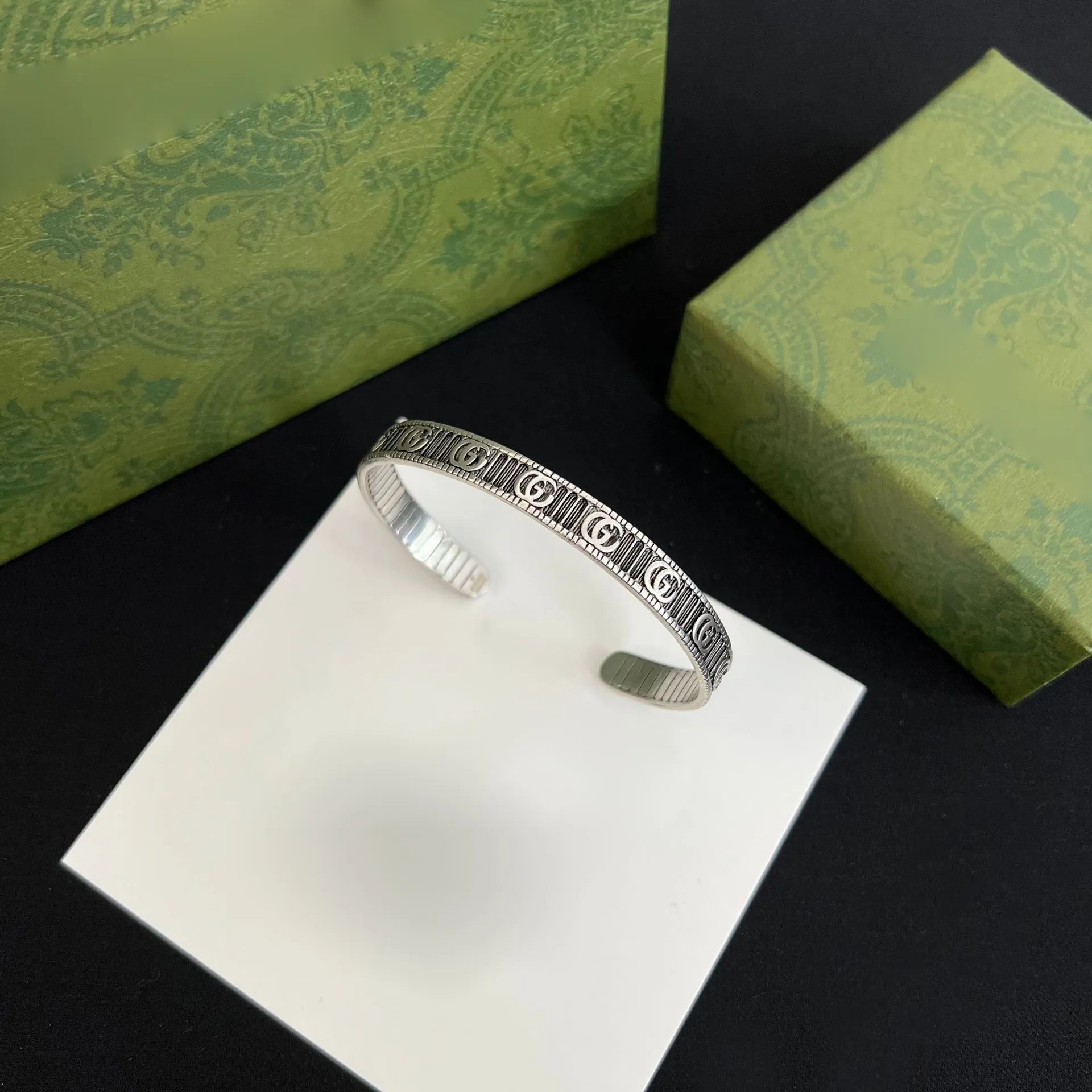 Alta qualidade designer de bronze aberto pulseiras corrente cristal marca luxo carta flor cobre pulseira das mulheres dos homens pulseira l231u