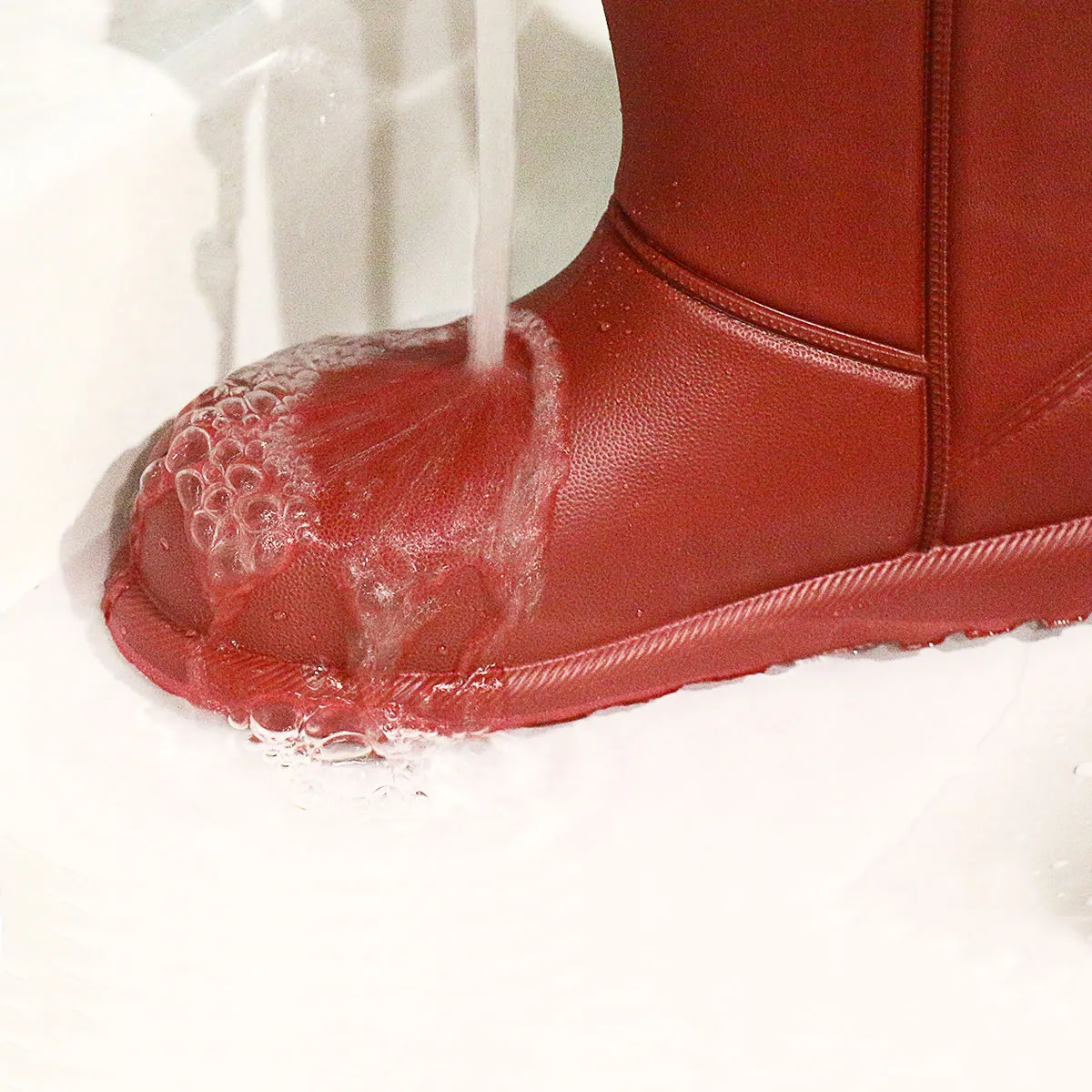 Stivali da pioggia da donna Scarpe da lavoro impermeabili ragazze Scarpe da acqua a metà polpaccio Stivali da pioggia caldi in peluche invernali con pelliccia EVA antiscivolo solido