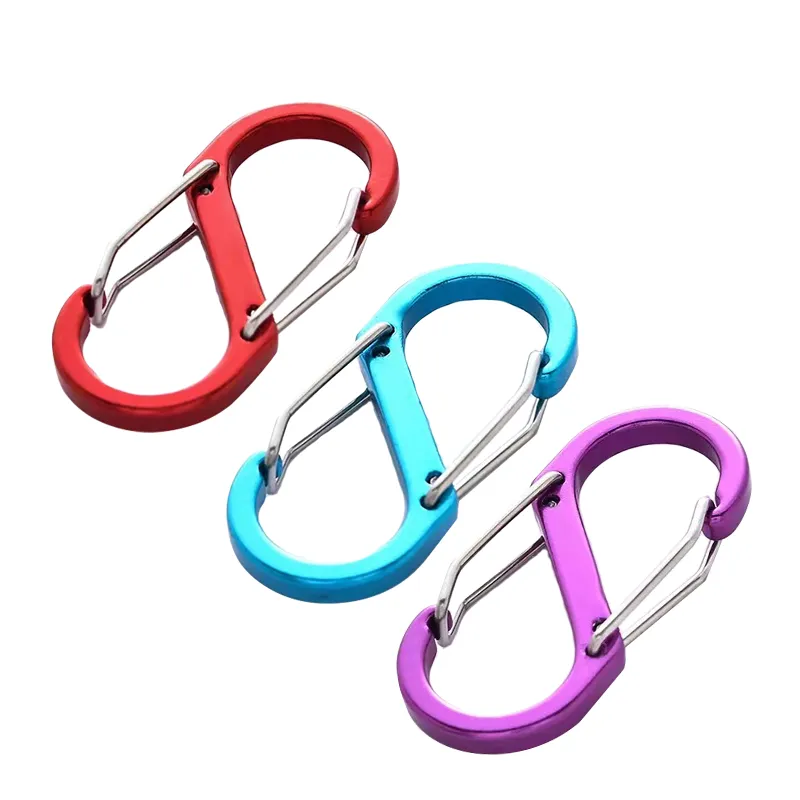 Outdoor Gadgets Ornament Suspended Aluminum Alloy Buckles For Water Sports Bottle Locking Ring Keychain Luggage Hook S-shaped Carabiner