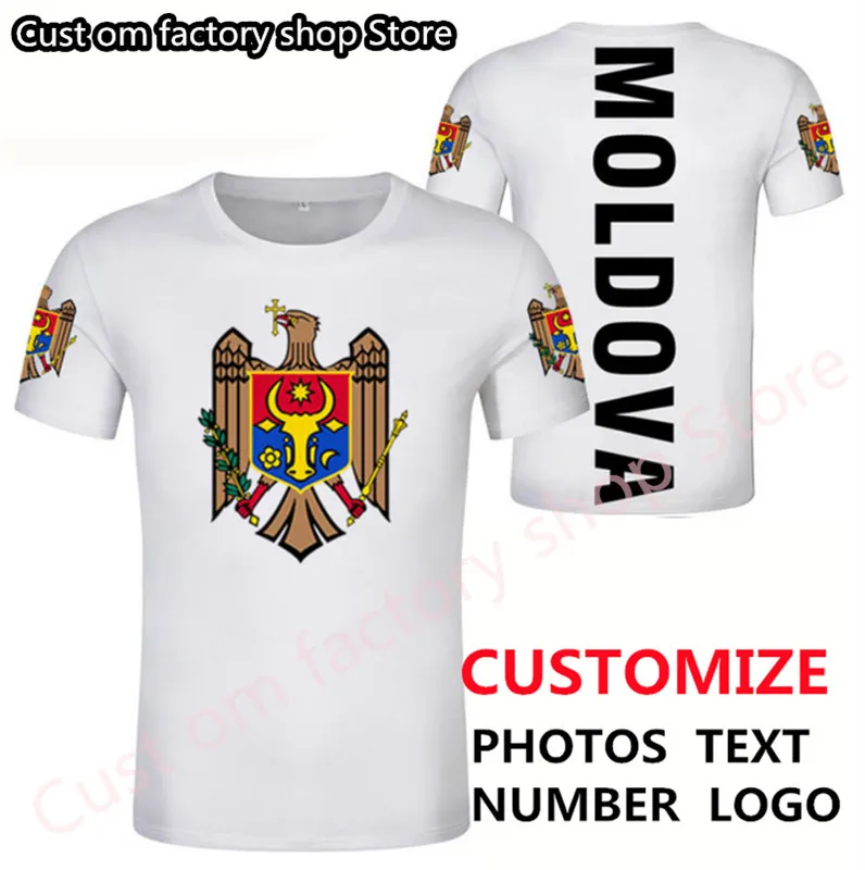 Moldova t gömlek DIY ücretsiz özel yapım isim numarası MDA T Shirt Nation Flag MD Cumhuriyet Ülke Kolej Baskı P O 0 Giyim 220616