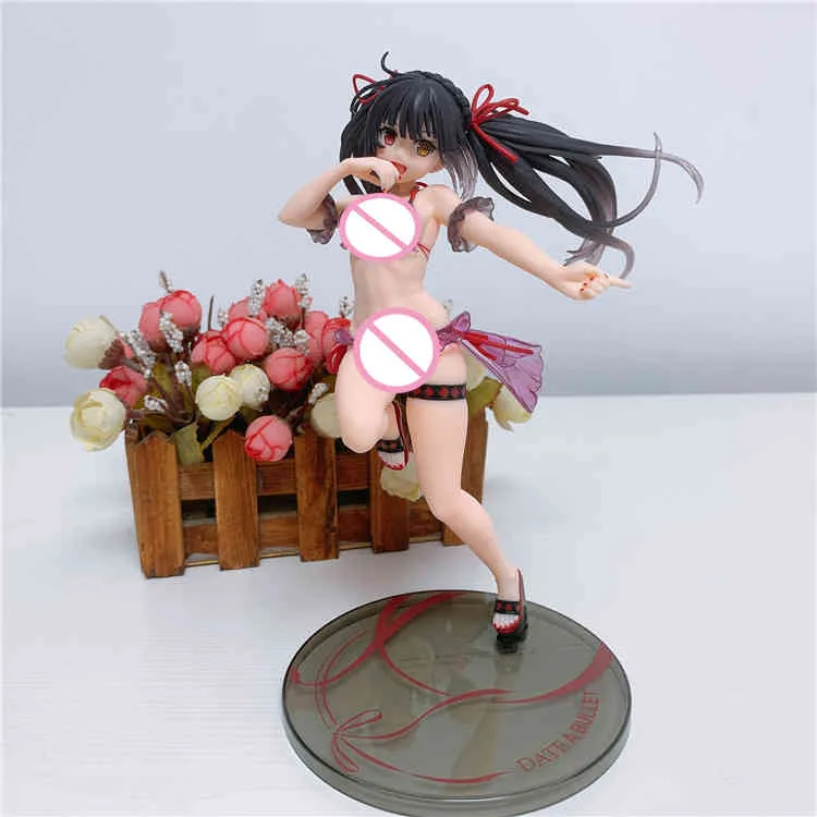 20cm Anime DATE A LIVE 2 Tokisaki Kurumi Action Figures Summer Swimsuit Standing Posture PVC Collectible Model Toys for Gifts1585131