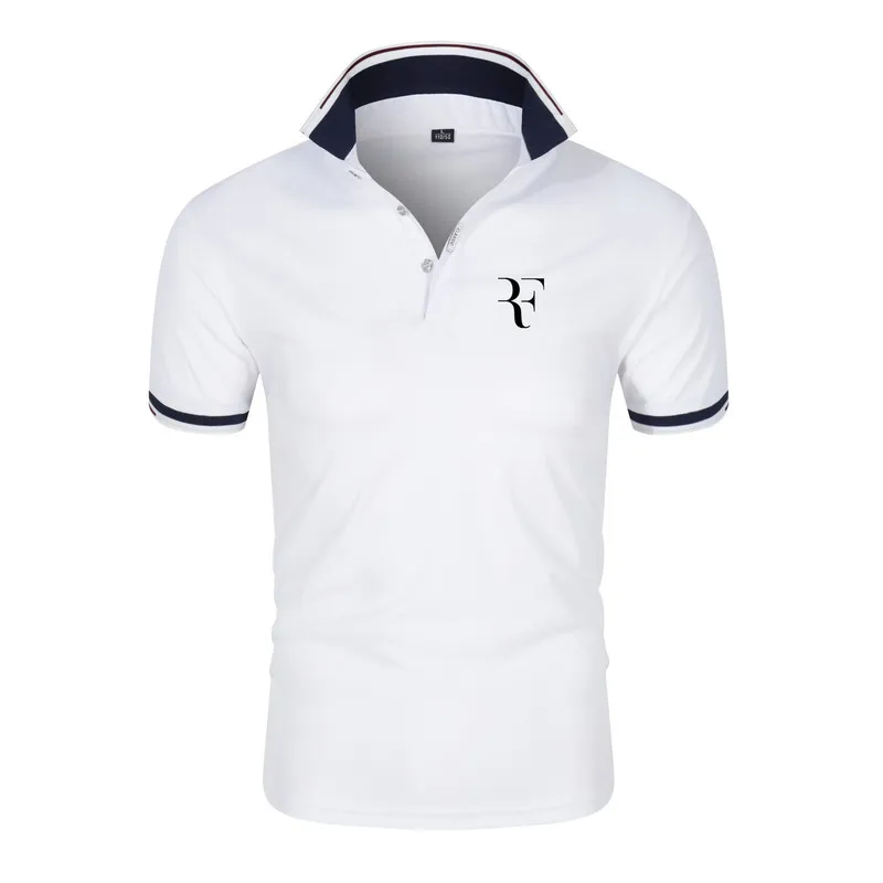 Brand Roger Federer Men's Polo Shirt F Letter Print Golf Baseball Tennis Sports Polo Top T-Shirt 220716