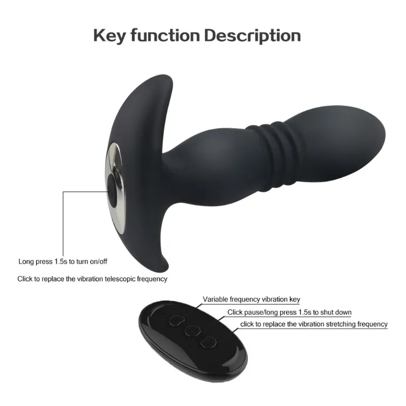 12 Frequentie Telescopische Plug Prostaat Vibrator Afstandsbediening Massager Butt Stimulatie Volwassen sexy Speelgoed Drop Shipping