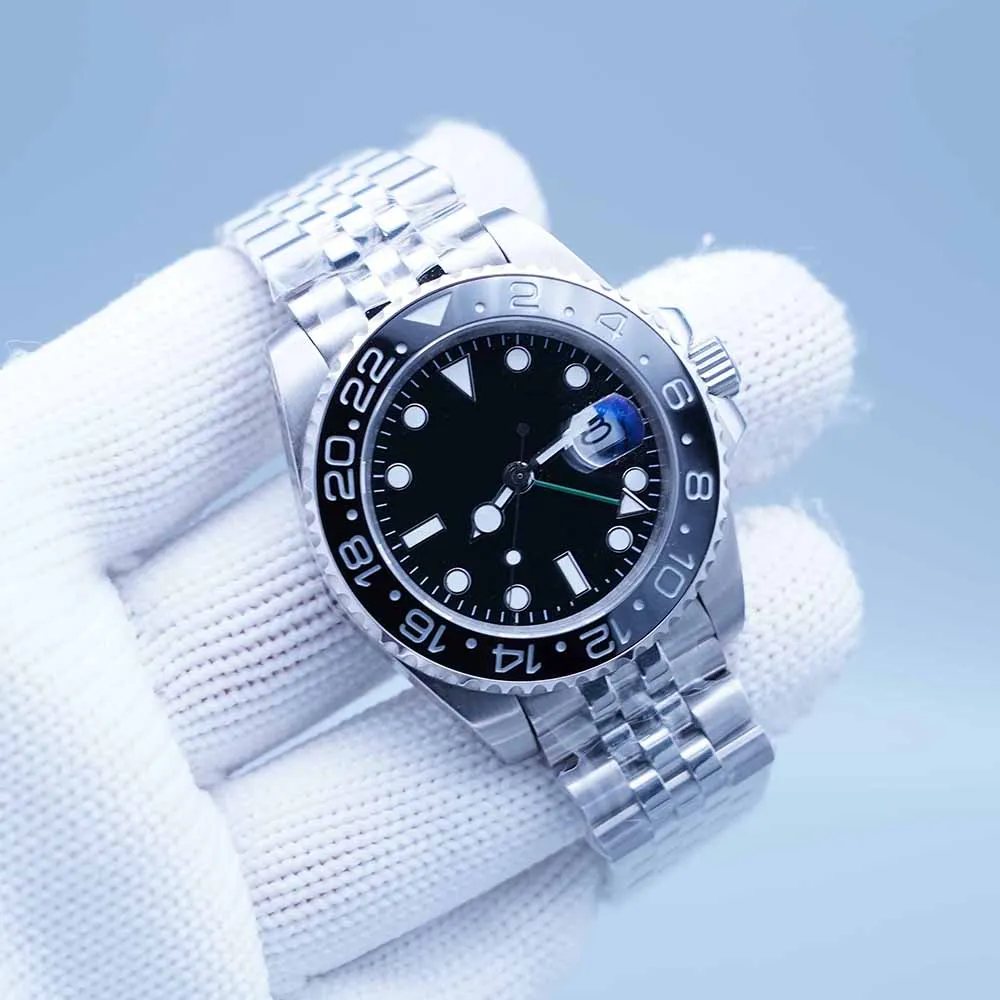 ST9 Super U1 Men 3866 Watch Automatic Movement GMT Ceramic Sapphire Dial Master 2 Jubilee Bracelet Wristwatch Watches Reloj2763