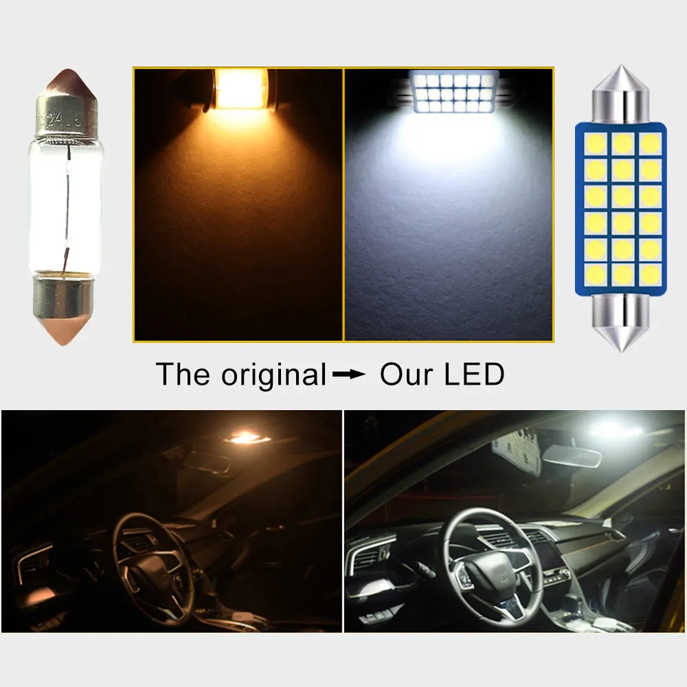 لـ VW Golf 5 6 7 Golf MK5 MK6 MK7 12V LED CANBUS CAR INDIOR MAP DOME LAMPS TRUNK LIGHTORISES 5177927