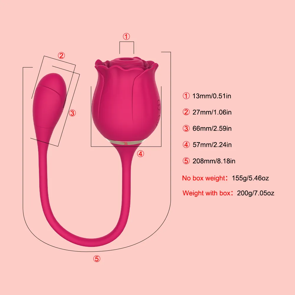 バラの形状膣吸盤バイブレーター10速度g-スポットディルドオーラルクリトリス吸盤刺激