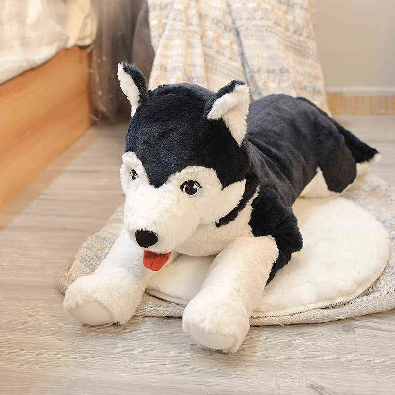 Pc Cm Simulation Husky Plush Toy Stuffed Soft Beautiful Realistic Animal Dog Dolls Pillow For Children Boys Birthday gift J220704