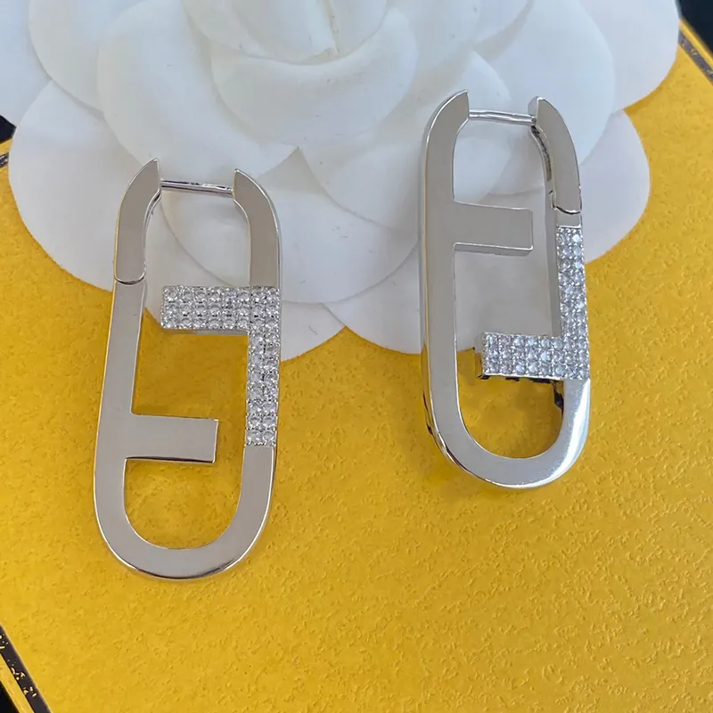 Дизайнерские серебряные серьги-гвоздики с буквами для женщин, бриллианты, золотые серьги, модные роскошные серьги, ювелирные изделия, женские мужские серьги-кольца 2207346n
