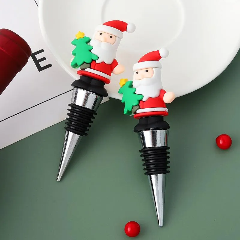 UPS Alloy Wine Red Stopper Christmas Creative Party Favor Santa Claus Bottle Stopper