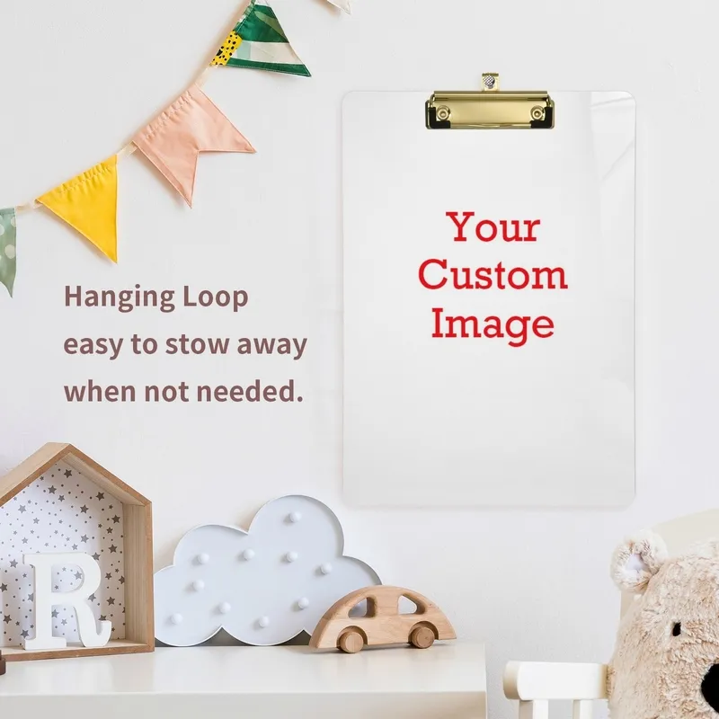 Custom Pattern Series Writing Board Clip Kids Stationery A4 Paper Acrylic Pad Splint Transparent Clipboard School Supplies 220711