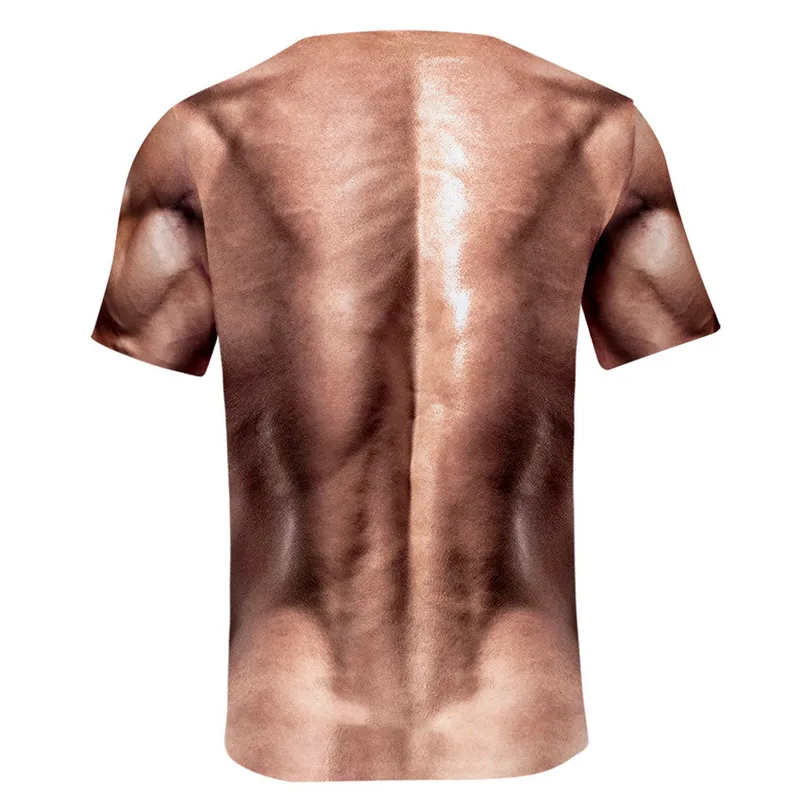 Muscle Body 3D Print Tshirt Men Summer Frush Clothing Fashion Street Tees Flesh Pattern Негабаритный мужской с коротким рукавом модный 220618