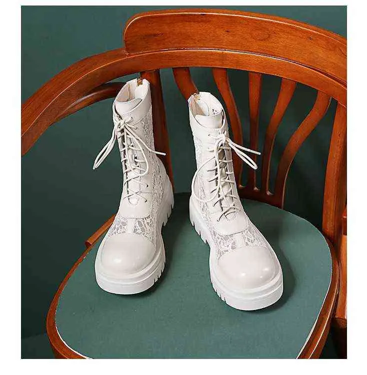 Dres Shoe 2022 Новый плоский нижний женский обувь весна и летняя мода All Match Net Boot Lolow Tube Lace Sandal 220723