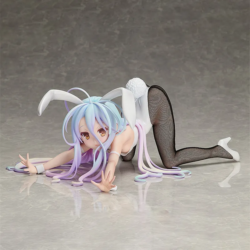 Japan Sexig figur Nej Game Life Shiro Bunny Girl PVC Action 12cm Anime Toy Collection Model Doll för gåva 220531