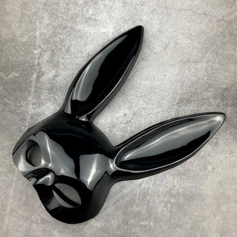 Party Masks Lys LED Mask Cosplay Rabbit Costumes Accessories Sexig Bunny Half Face Women Mask för scenprestanda Karneval S1681242