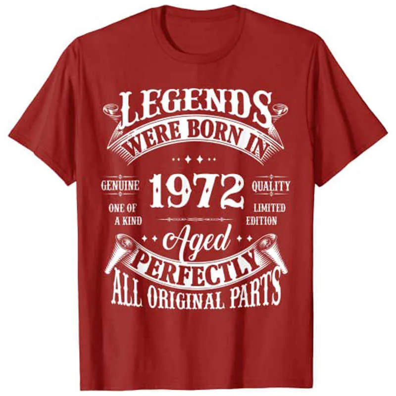 50. urodziny Tee Vintage Legends Urodzony w 1972 roku 50-letnia koszulka 4wjj