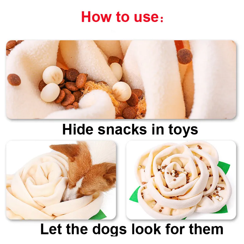 Pet Dog Snuffle Snuffle Mats Nose Training Rose Flower Pad Toy Toy Mlos Feeding Mow