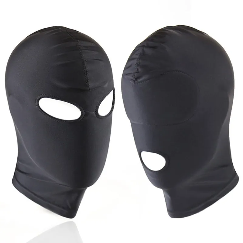 Arrivée 123 trous hommes femmes adultes spandex cagoule bouche ouverte visage masque de tête costume esclave jeu de rôle 220725