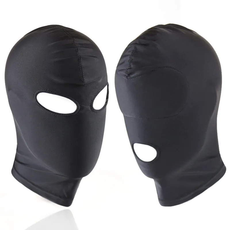 Arrival 123 Hole Men Women Adult Spandex Balaclava Open Mouth Face Eye Head Mask Costume Slave Game Role Play 220725