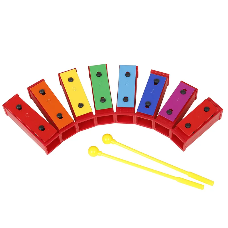 8 Note Xylophone Hand Bell Colorful Percussion Baby Educational Toy Children Musical Christmas Gift Kids Instrument Toys 220817