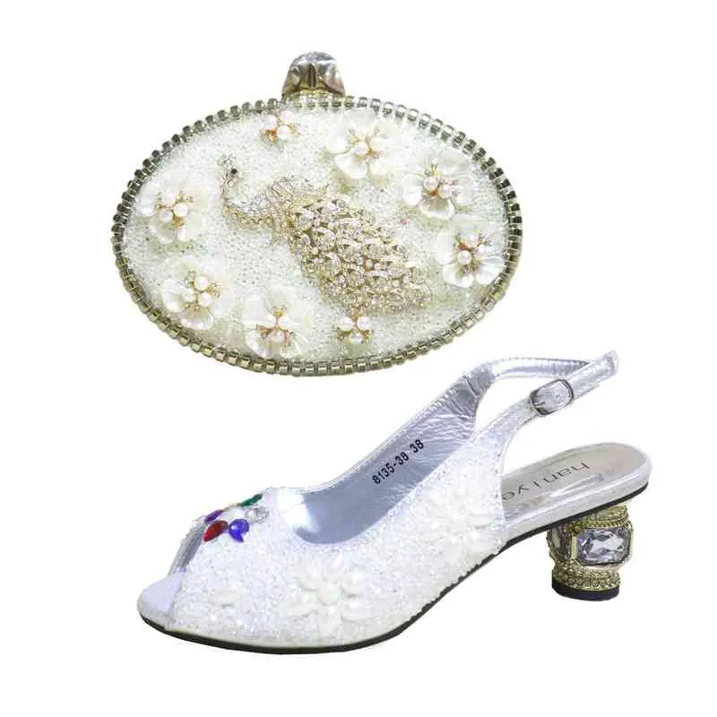 Elbise ayakkabıları güzel yeni İtalyan eşleşen çantalar Afrikalı kadınlar ve balo partisi yaz sandalet 220512